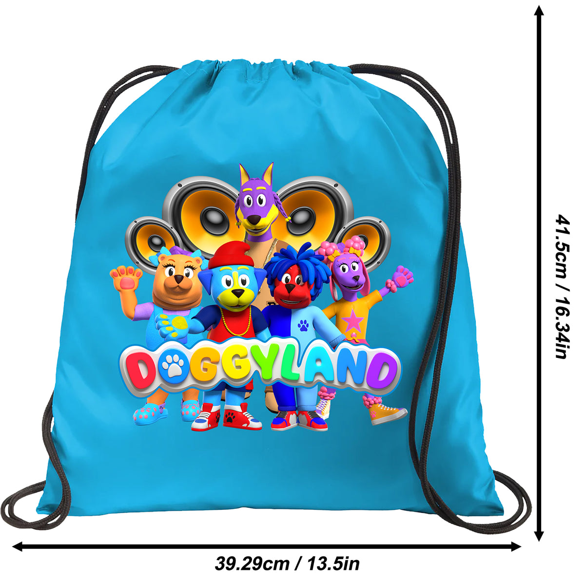 Doggyland Drawstring Gift Bag – Blue