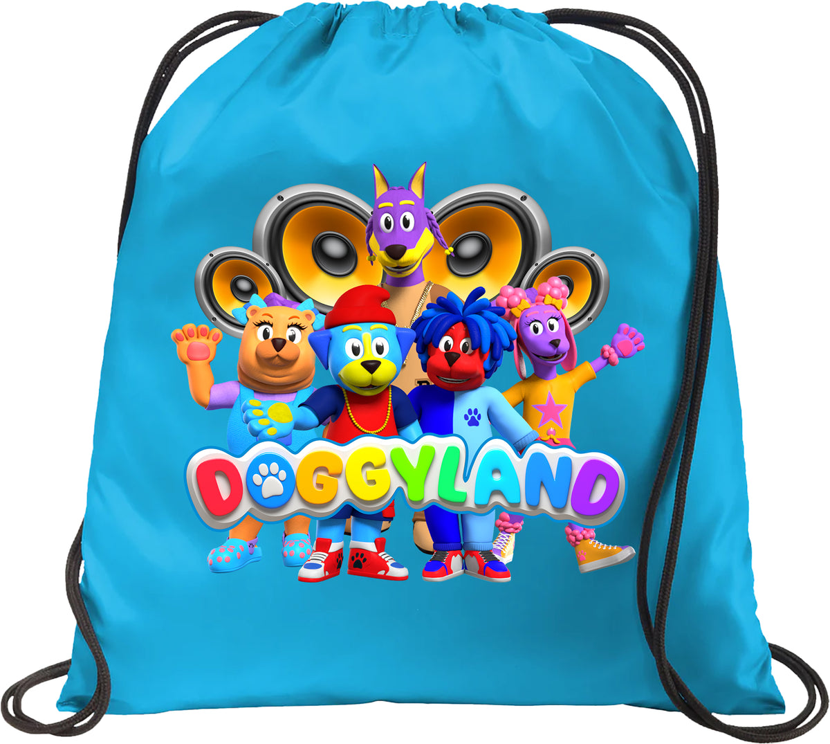 Doggyland Drawstring Gift Bag – Blue