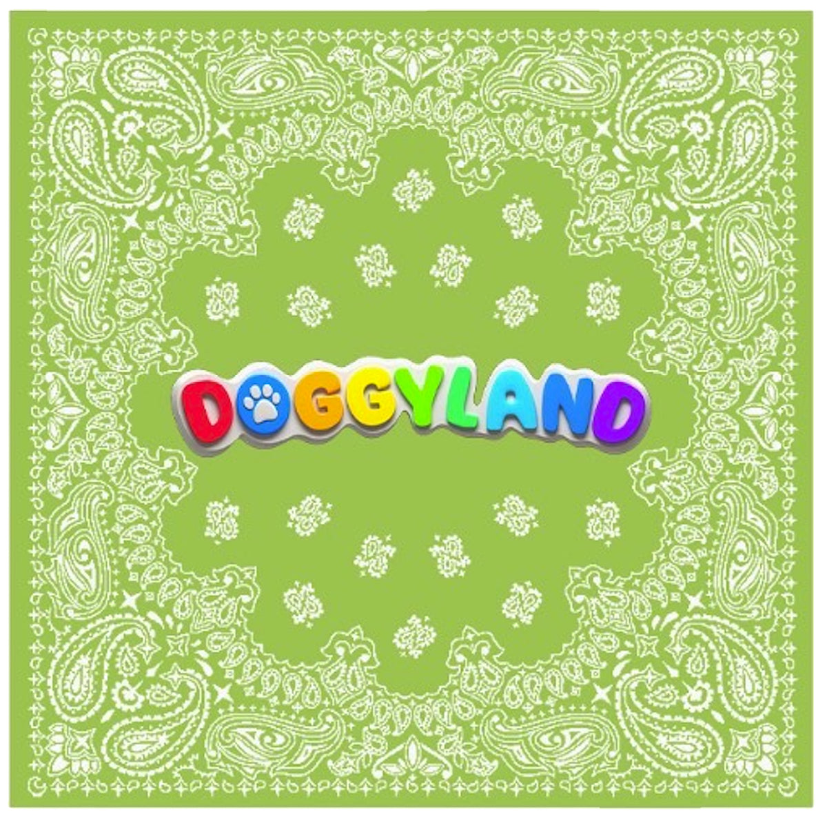 Doggyland Paisley Cotton Bandana – Light Green