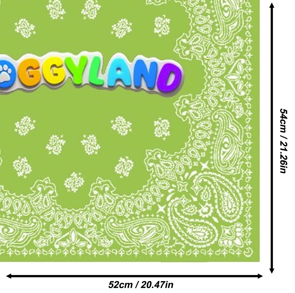 Doggyland Paisley Cotton Bandana – Light Green