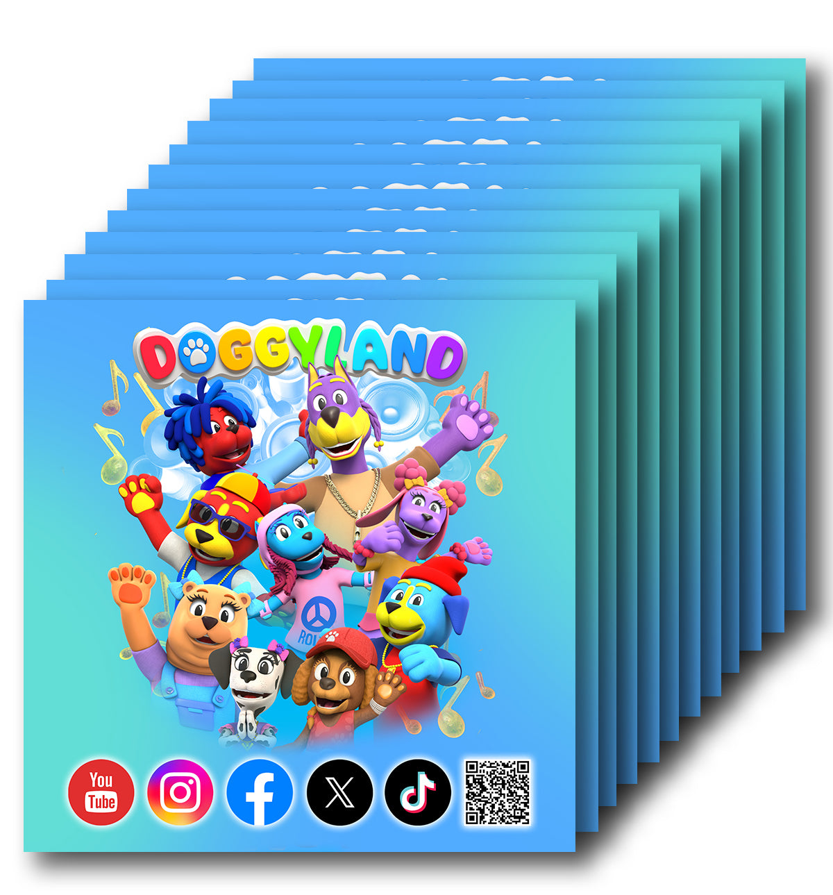 Doggyland Blue Stickers (12 Pack)